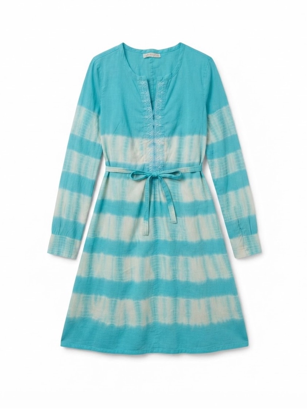 Athleta Surfer Girl Embroidered Boho Swim Coverup Dress Blue Tie Dye Size 2X - Picture 2 of 13